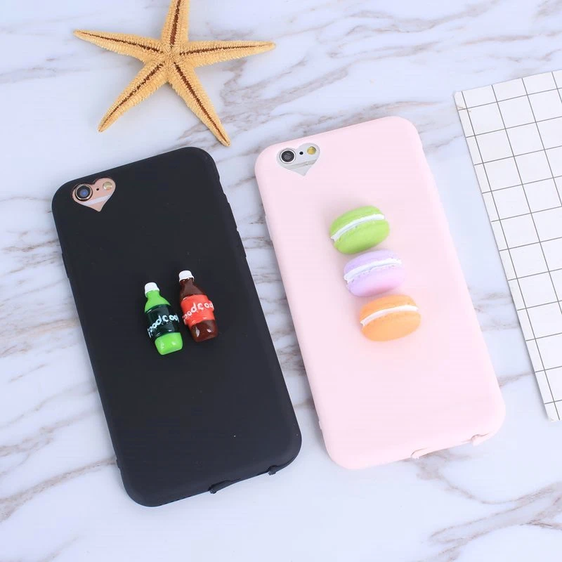 

Soft Silicone Case Cover For iphone 7 7 plus Case Capa Cute Macaron Cake Ice Cream Paint Bags For iphone 5 5s 5se 6 6s 4.7''