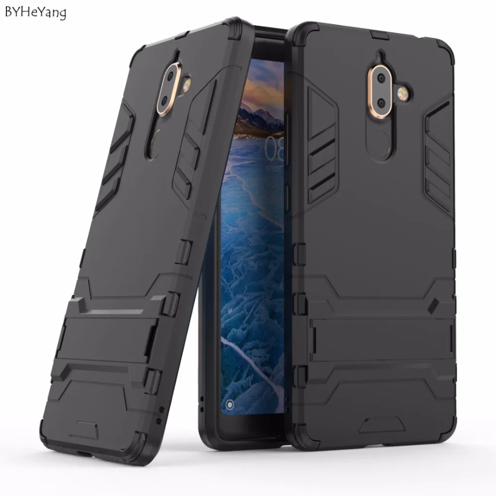 BYHeYang для Coque Nokia 7 plus чехол ТОНКАЯ БРОНЯ Гибридный 2 в 1 PC TPU Защитный резиновый