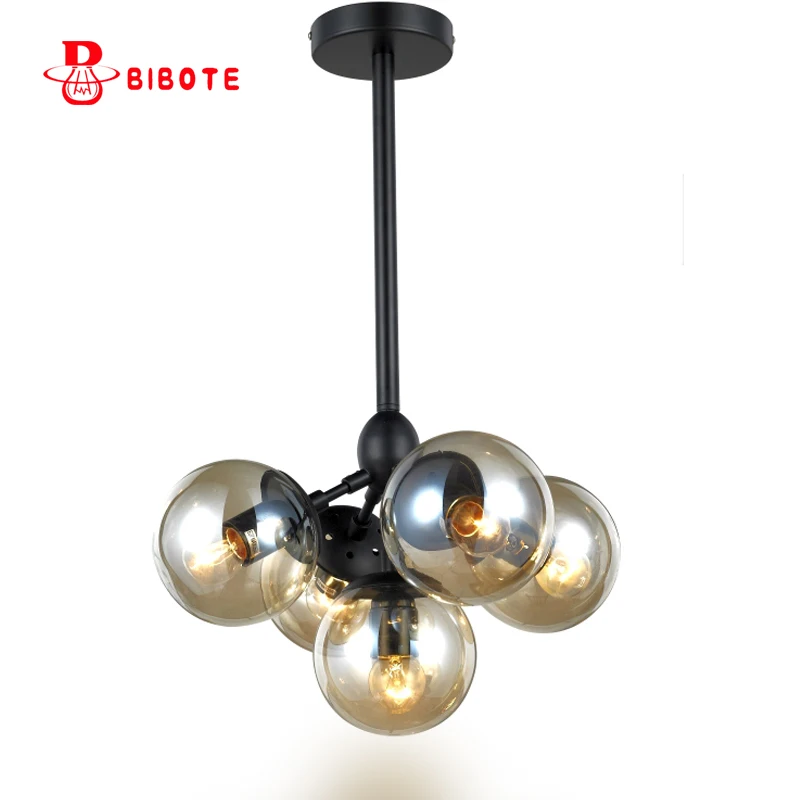  Modern LED Magic beans chandelier with LED bulbs in the Nordic idea branches pendent lamp glass ball lamp droplight of post art