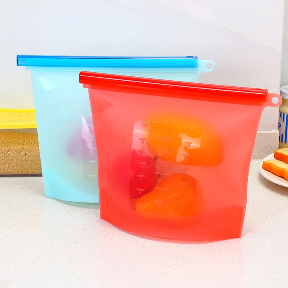Многоразовая силиконовая пищевая обертка Ziplock сумка холодильник вакуумный упаковщик еда свежая сумка для хранения на кухне пищевой контейнер-холодильник