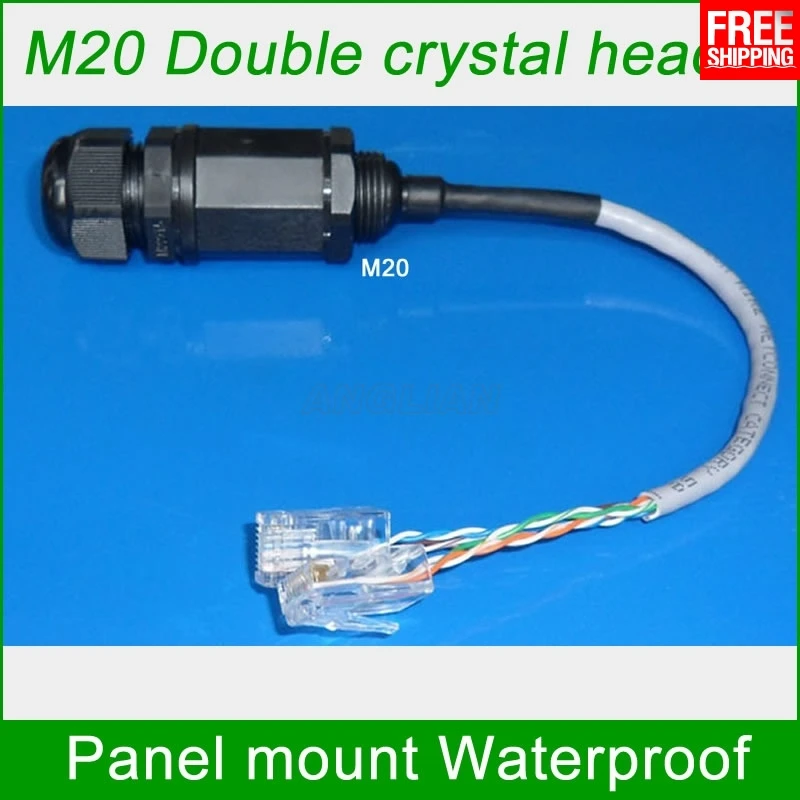 

M20 RJ45 Double crystal head waterproof connector RJ45 socket with DC Power supply Signal Telecom Interface Monitoring system
