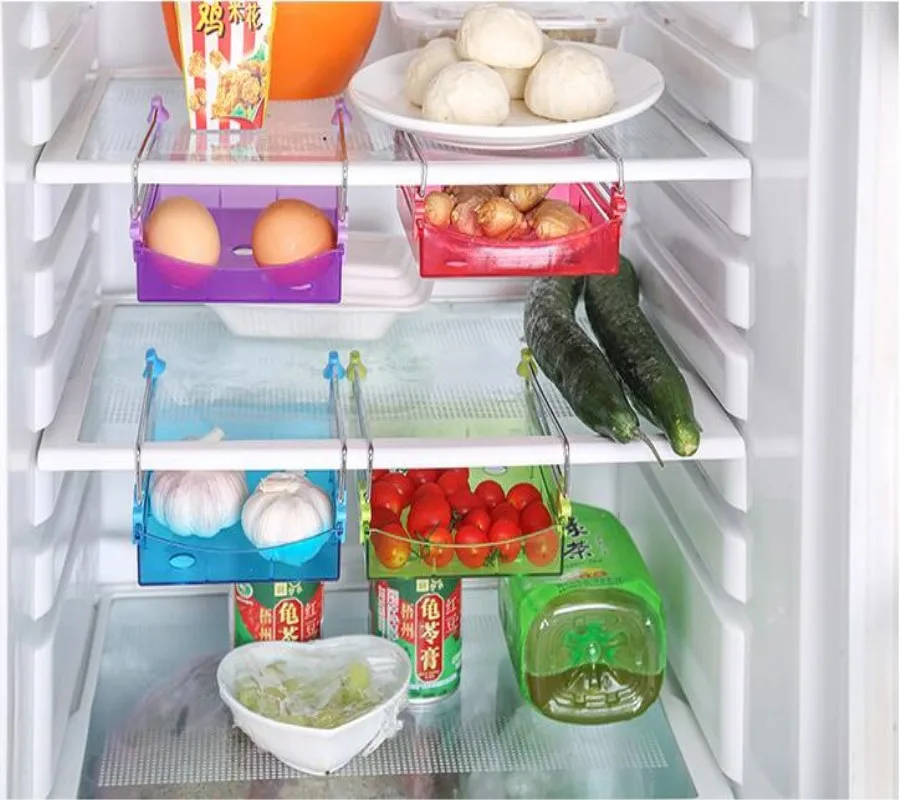 

Creative Multi-purpose Kitchen Refrigerator Fresh-keeping Separator Layer Storage Rack Twitching Storage Box