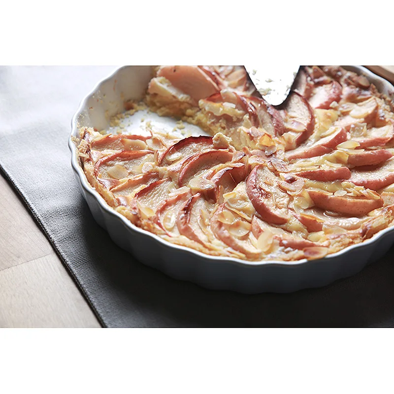 Dishes Plates Pink Blue Baking Tray Baked Rice Dishes Pigmented Porcelain Round 10 Inches Spaghetti Lasagna Dish High Quality