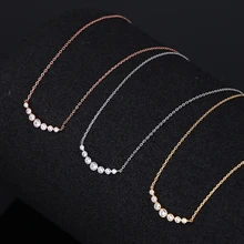 

Hot and Popular Single Row Zircon Super Shiny Simple Arc Pendant Versatile with Short Clavicle Necklace
