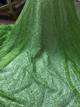 

sparkly Jolin-51110 glued glitter sequins lace fabric New design african sequins tulle mesh fabric
