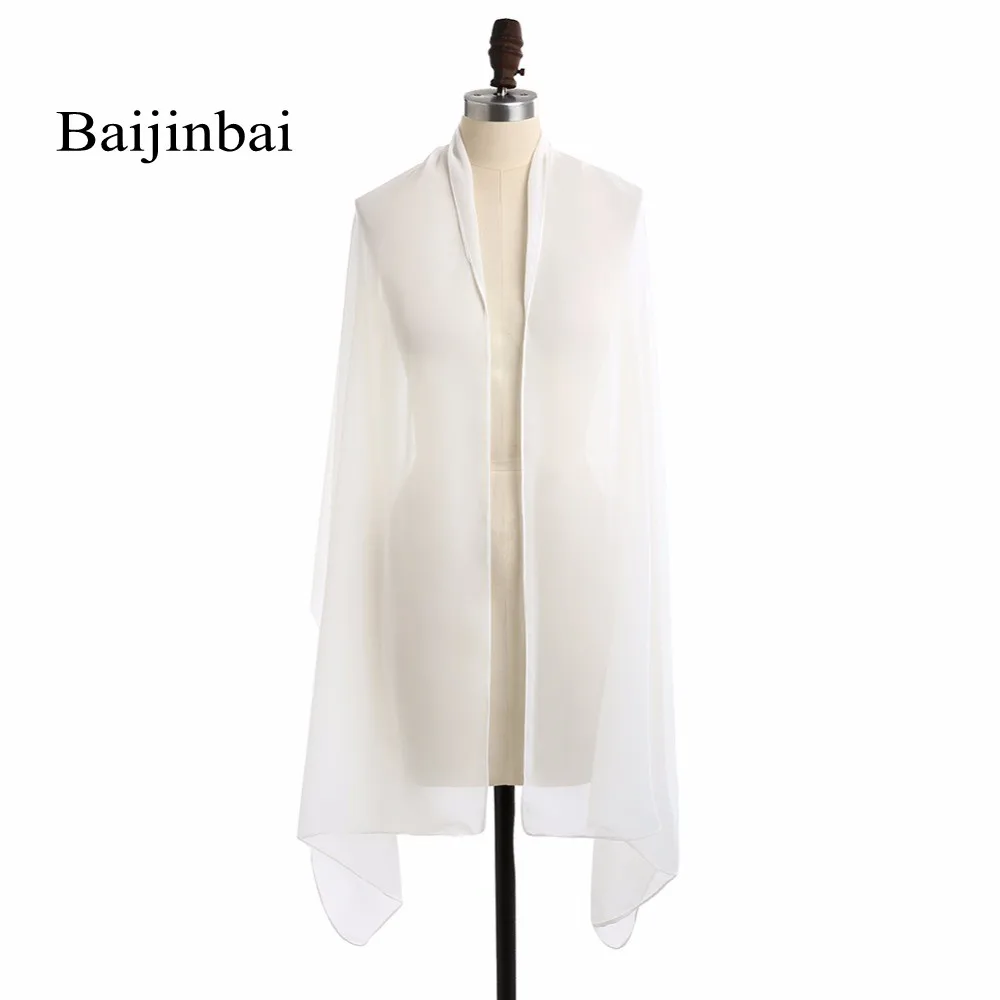 Baijinbai White One Layer Long Wedding Shawl Wraps Chiffon Elegant Shawl Women Party Shawl Dress Occasion Scarf Baijinbai White One Layer Long Wedding Shawl Wraps Chiffon Elegant Shawl Women Party Shawl Dress Occasion Scarf