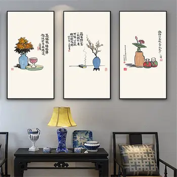

YongHe Home Decorative Spray Oil painting Chinese Poems Customizable Composition Poster Wall Pictures For Decorate Living Room