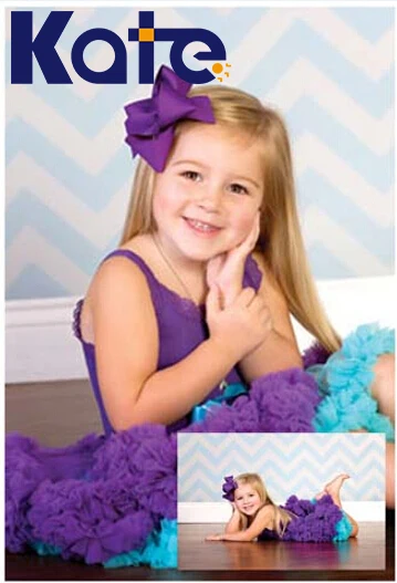 

1.5M*2M(5*6.5 Ft) Kate Digital Printed Background Retro Wood Floor Blue Wavy Stripes Newborn Photography Backdrops