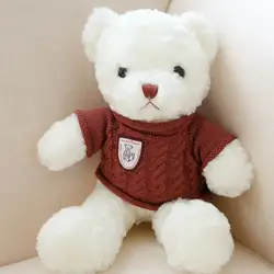 30 см Тедди плюшевые мягкие игрушки животных носить свитер милый белый медведь Медведи For Love праздничные подарки