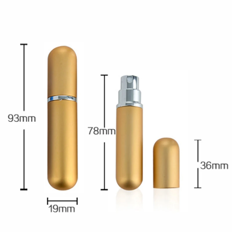 5 мл многоразовый мини флакон-спрей для духов, Алюминиевый распылитель, портативный косметический контейнер, флакон для духов, аксессуары для путешествий