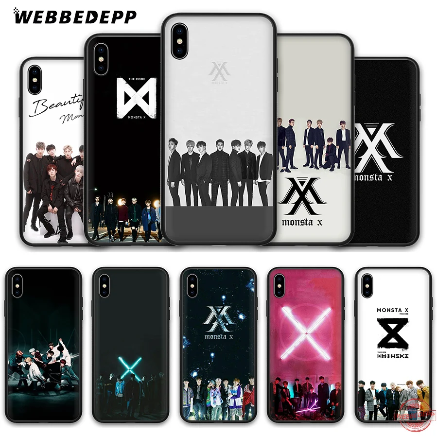 WEBBEDEPP Monsta X Band Мягкий силиконовый чехол для iPhone 8 7 6S 6 Plus 11 Pro XS Max XR 5 5S SE задняя крышка