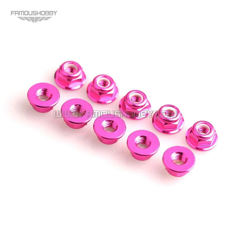 

Famoushobby Aluminum M3 3m Lock Nuts Aluminum flange nylon insert lock nut anodized color for rc model ronin dji gimble fpv