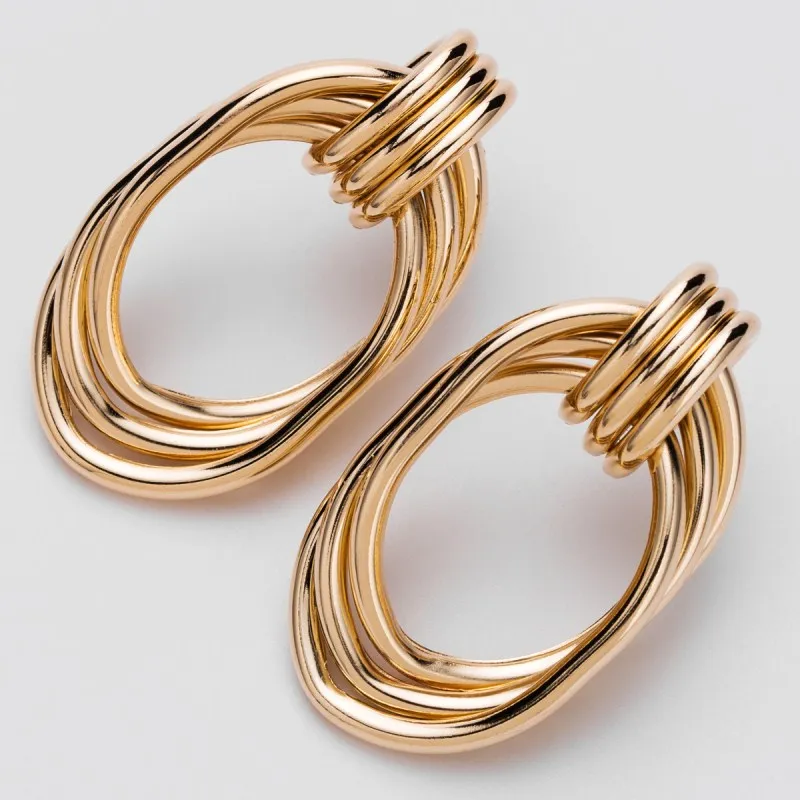 

Metal Drop Earrings for Women Vintage Exaggerated Geometric Hollow Round Circle Earring Boho Party Wedding Jewelry