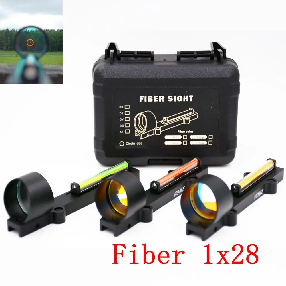 

Light Weight Tactical 1X28 Circle Red Dot Fiber Collimeter Reflex Sight Scope Fit 11mm mount Shotgun Rib Rail Hunting Shooting