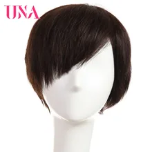Pelucas de cabello humano UNA pelucas a media mano no Remy cabello humano malasio pelucas de cabello humano recto corto pelucas de cabello humano