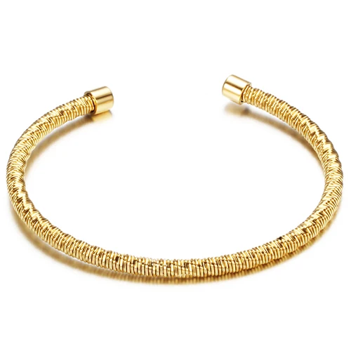 Braccialetti con filo intrecciato in acciaio inossidabile che non sbiadiscono mai Braccialetti Gioielli di moda da donna placcati in oro / oro rosa / nero / rodio  36
