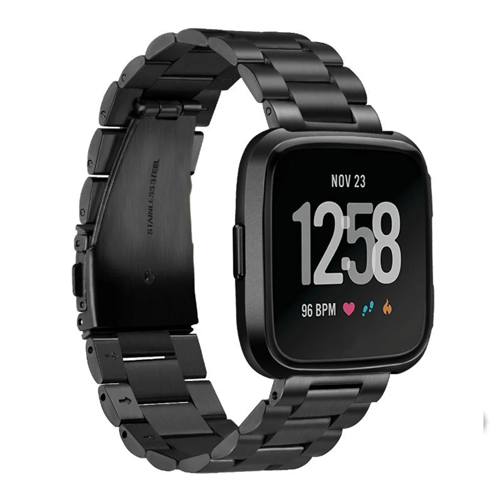 Ремешок из нержавеющей стали для смарт часов Fitbit Versa/lite сменный Браслет розового