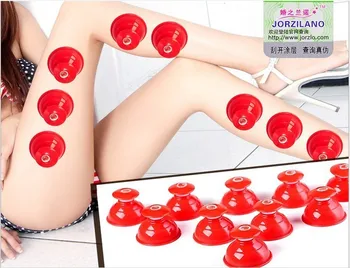 

New arrival 10 Piece Red Cupping Glass Silicone Vacuum Cup Anti Cellulite Massage Traditional Chinese Medical Product As Yoga