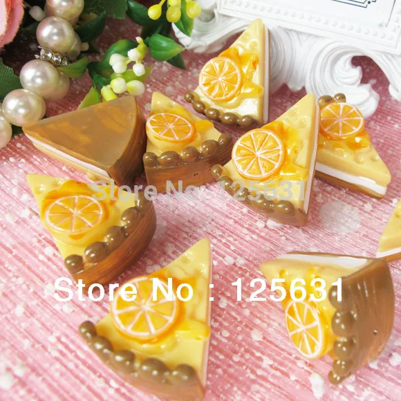 

Kawaii Resin Flatbacks DIY Artificial Lemon Cake Food Cabochon Scrapbooking Embellishment Decoration Crafts Making: 23*30mm