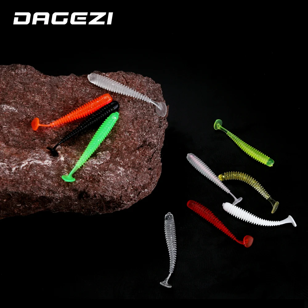 Мягкая рыболовная приманка DAGEZI 10 шт./лот свимбейты джиг голова хвост 7 см/2 г для