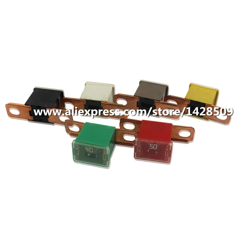 5 Pcs 40A 50A 60A 70A 80A 120A Fuse Box Automotive Rectangle Fuse For Excavator Truck Excavator Nissan Sunny Paladin