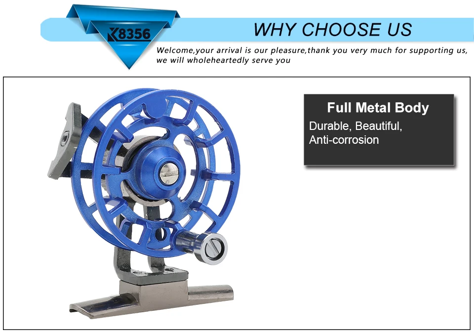 K8356 Full Metal Ultra-light Former Ice Fishing Reels Gear Ratio 11 Right Hand Fly Fishing Reel CNC Machined Aluminum 5 Colors (11)