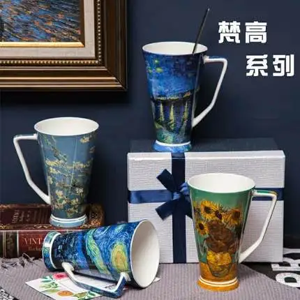2019 new European Bone Porcelain Mug Couple Ceramic Cup A Creative Coffee with Covered Spoon Ins in Nordic | Дом и сад