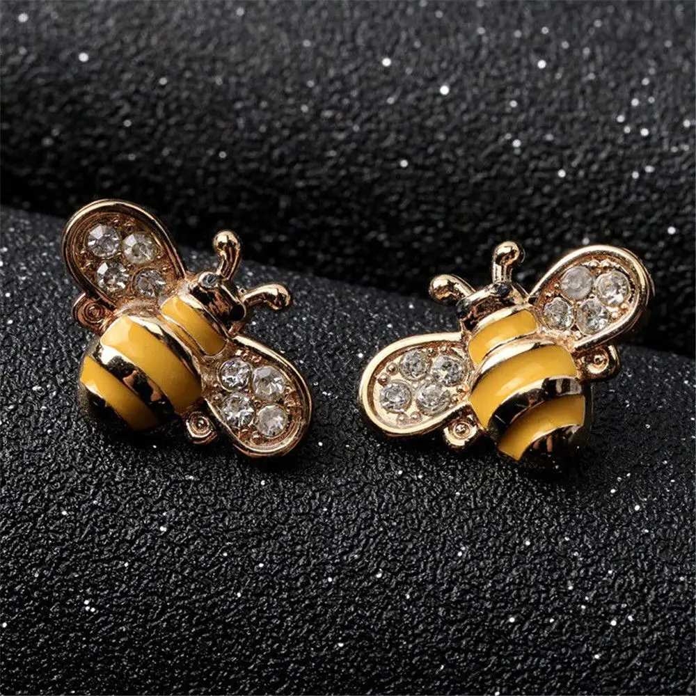 

Hot New Exquisite Fashion Rhinestone Animal Brooch Lovely Alloy Bee Brooches For Women Fine Jewelry Animal Little Bee Brooches