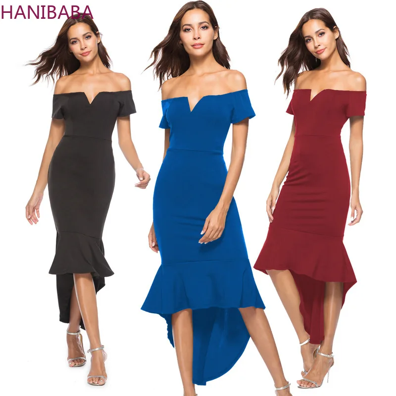 

Solid Color Dress Short-sleeve Irregular Ruffled Tube Top Bodycon Dress Elastic Waist Elegant Casual Evening Party Dress Female