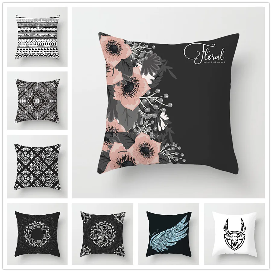 45x45 Pillowcase Square Pillow Cover Cushion Case Toss Hidden Zipper