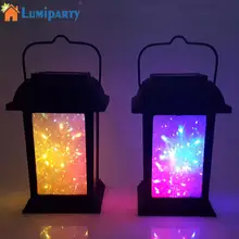 LumiParty Водонепроницаемый Солнечный пейзаж лампа с 7 Цвета 3D фейерверк эффект ночник лампы