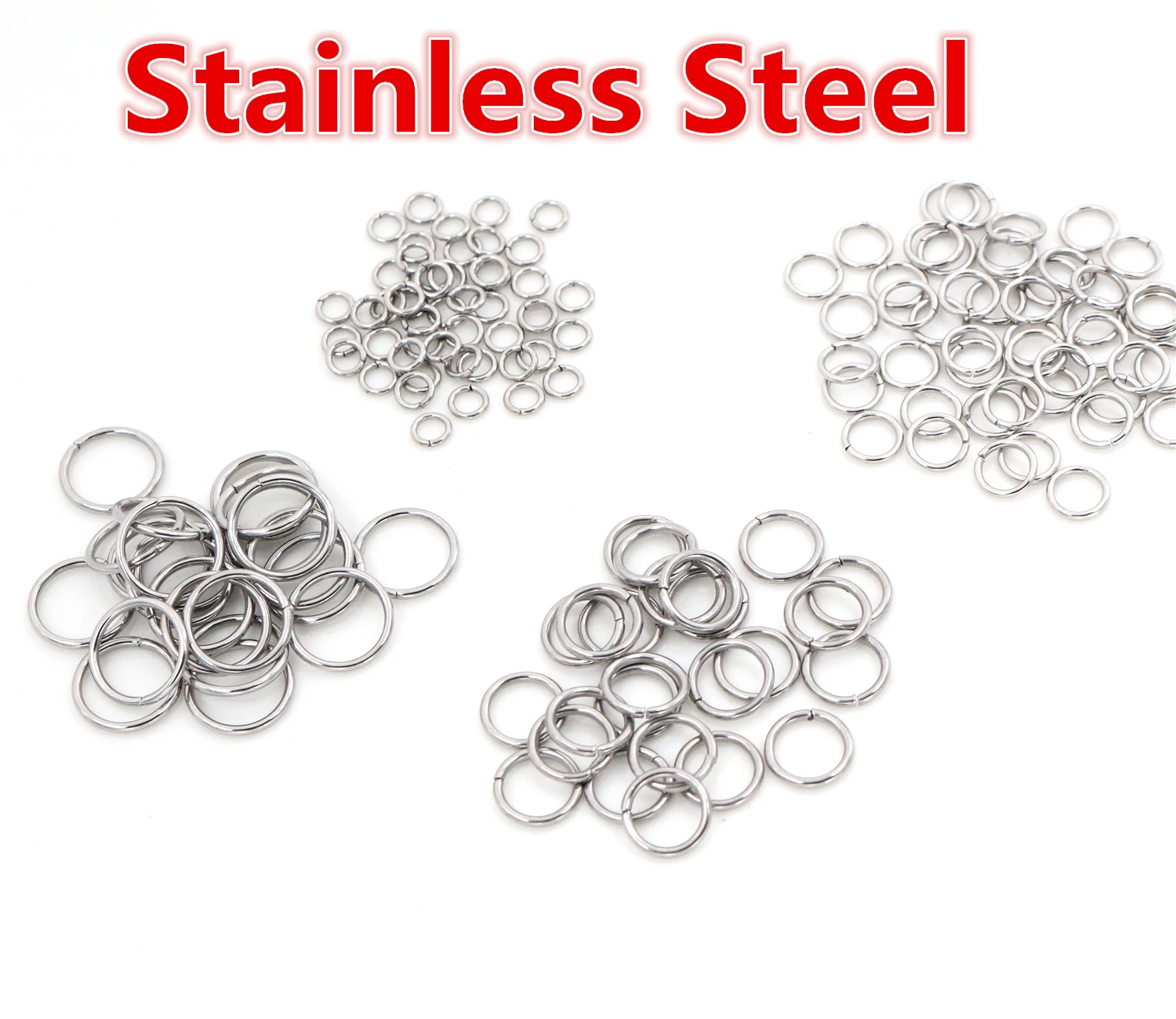 200pcs/Lot 3/4/5/6/7/8/10mm Stainless Steel DIY Jewelry Findings Open