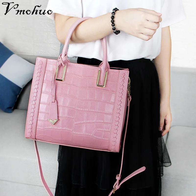 

VMOHUO Genuine Leather Women Handbags Fashion Crocodile Shoulder Crossbody Bags Ladies Messenger Bags Women Cow Leather Bags