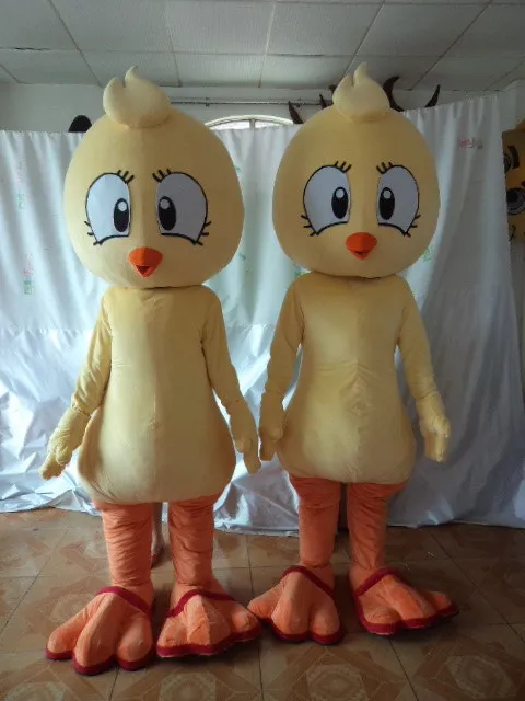 

Hot selling Adult cartoon character lovely yellow chicken Mascot Costume fancy dress party costumes