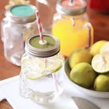 Новинка этого лета стильная цветная прозрачная стеклянная бутылка Bonjour Cup винтажная банка с крышкой и соломинкой