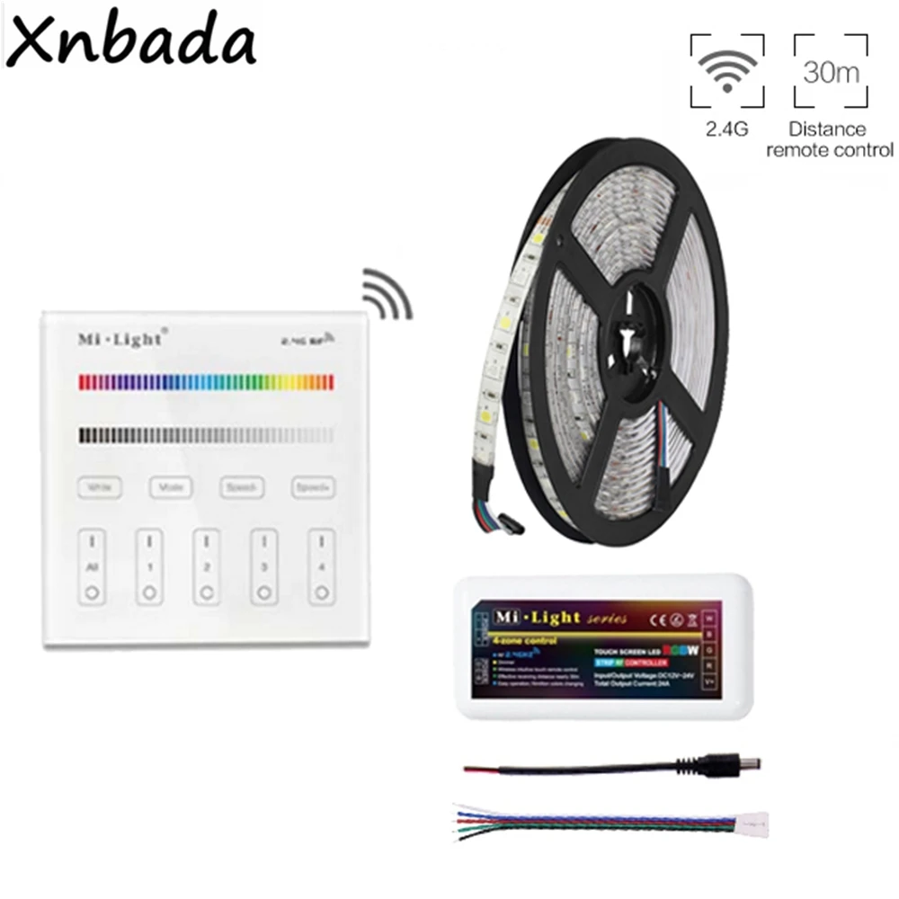 Светодиодная лента 5050 RGB + W/WW 5 ~ 20 м светильник DC12V Mi контроллер светодиода RGBW 2 4G T3 4