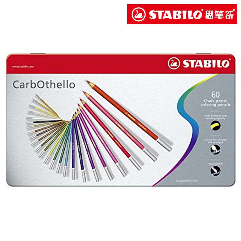 Цветные карандаши Stabilo Carbothello 4 мм пастельный карандаш 12/24/36/48/60 цветов акварельная