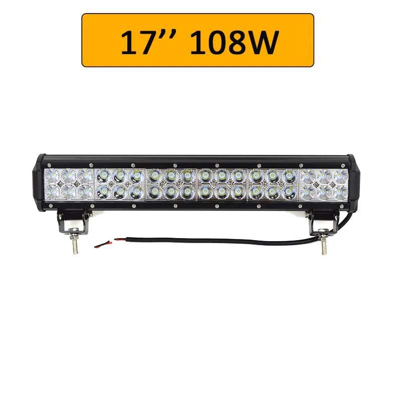 17in 108W no wiring Auxtings 1" 22" 20 дюймов 12 в 24 В внедорожный светодиодный светильник, комбинированный точечный прожектор 2" 126 Вт светодиодный рабочий светильник для джипа автомобиля 4WD грузовика внедорожника ATV - Цвет: 17in 108W no wiring