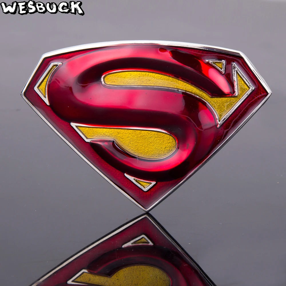 

WesBuck Brand Cool Surperman Buckles Western Belt Buckles Vantage for Man Women Western Buckles Metal Cowboy Fivela with Silver