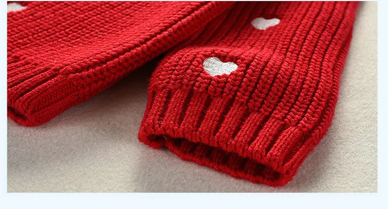 Baby Girl Christmas Girls Sweater White Red Heart Pattern Knit Clothes For Toddler Kids Girl Autumn Cotton Warm Winter Sweaters  (4)