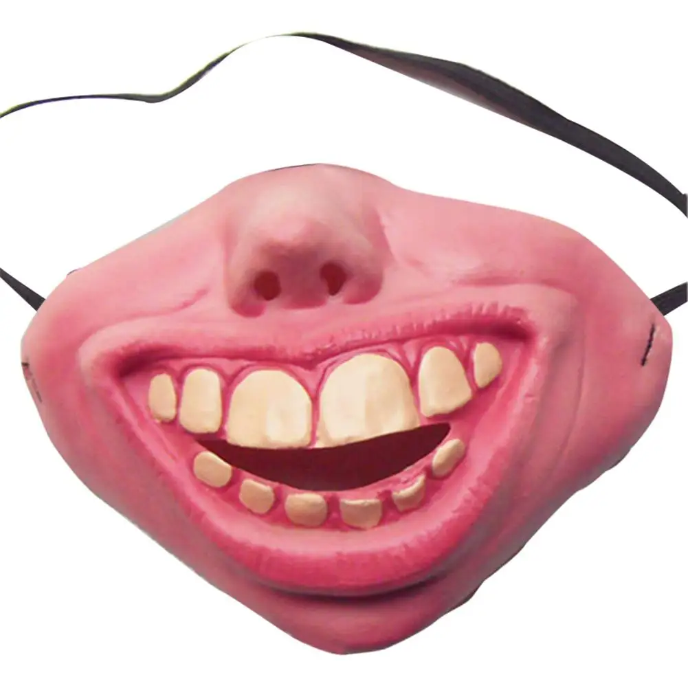 Funny Adult Party Mask Latex Clown Half Face Horrible Scary Masks Masquerade Cosplay Party Decor Halloween Masquerade Purim - Color: 03