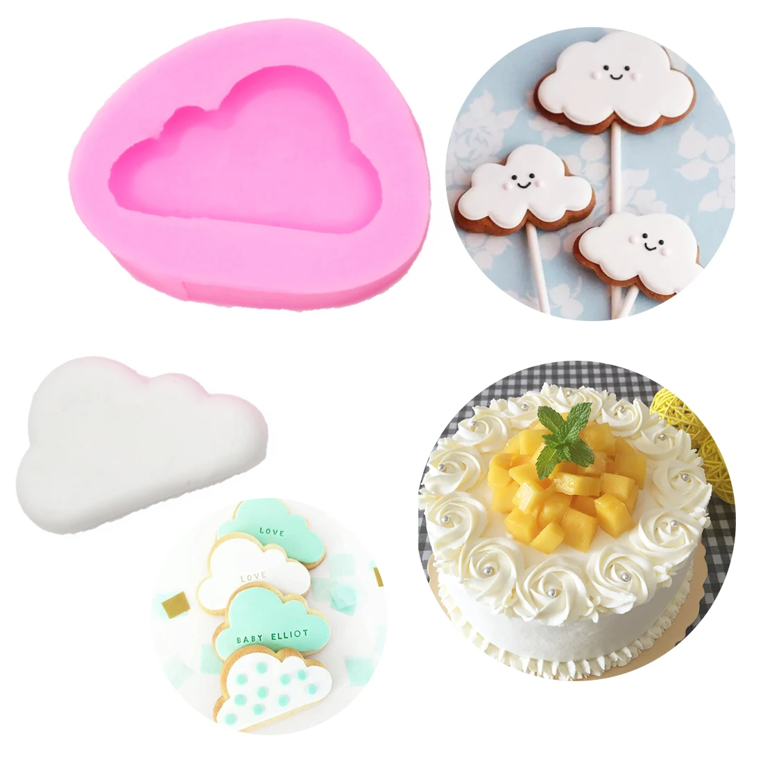 

1PC Clouds Shape Soap Mold Kitchen Accessories Cake Decorating Tools Silicone Cake Mold Fondant Pastry Cooking Baking Pan
