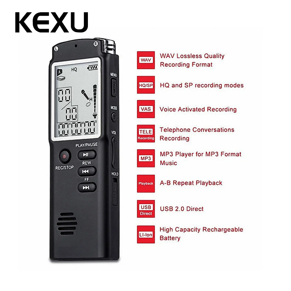 8G Digital Voice Recorder Pen Noise Reduction with Digital LCD Display Digital Voice/Audio Recorder with Mic Built-in MP3 Player