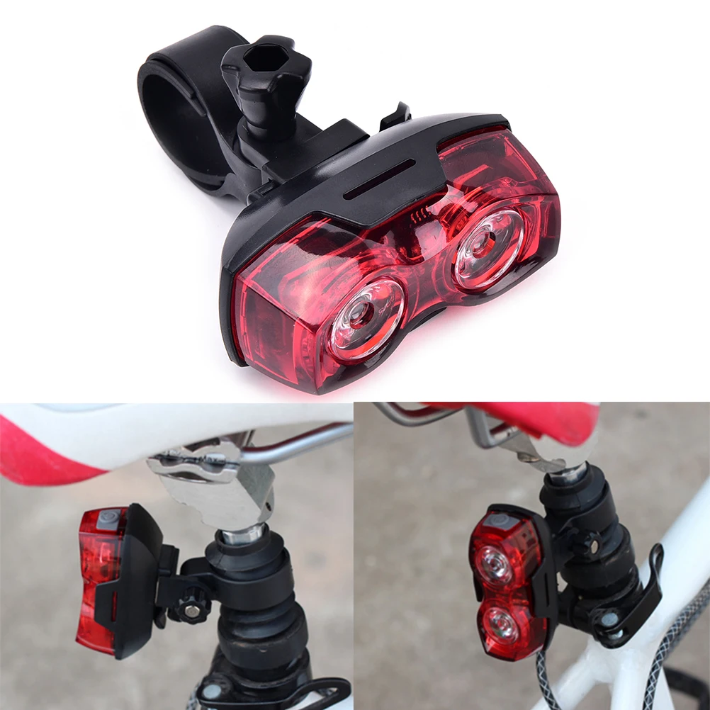 Bright Bike Bicycle Lights Cycling 2 LED 3 Mode Flashing Light Lamp
