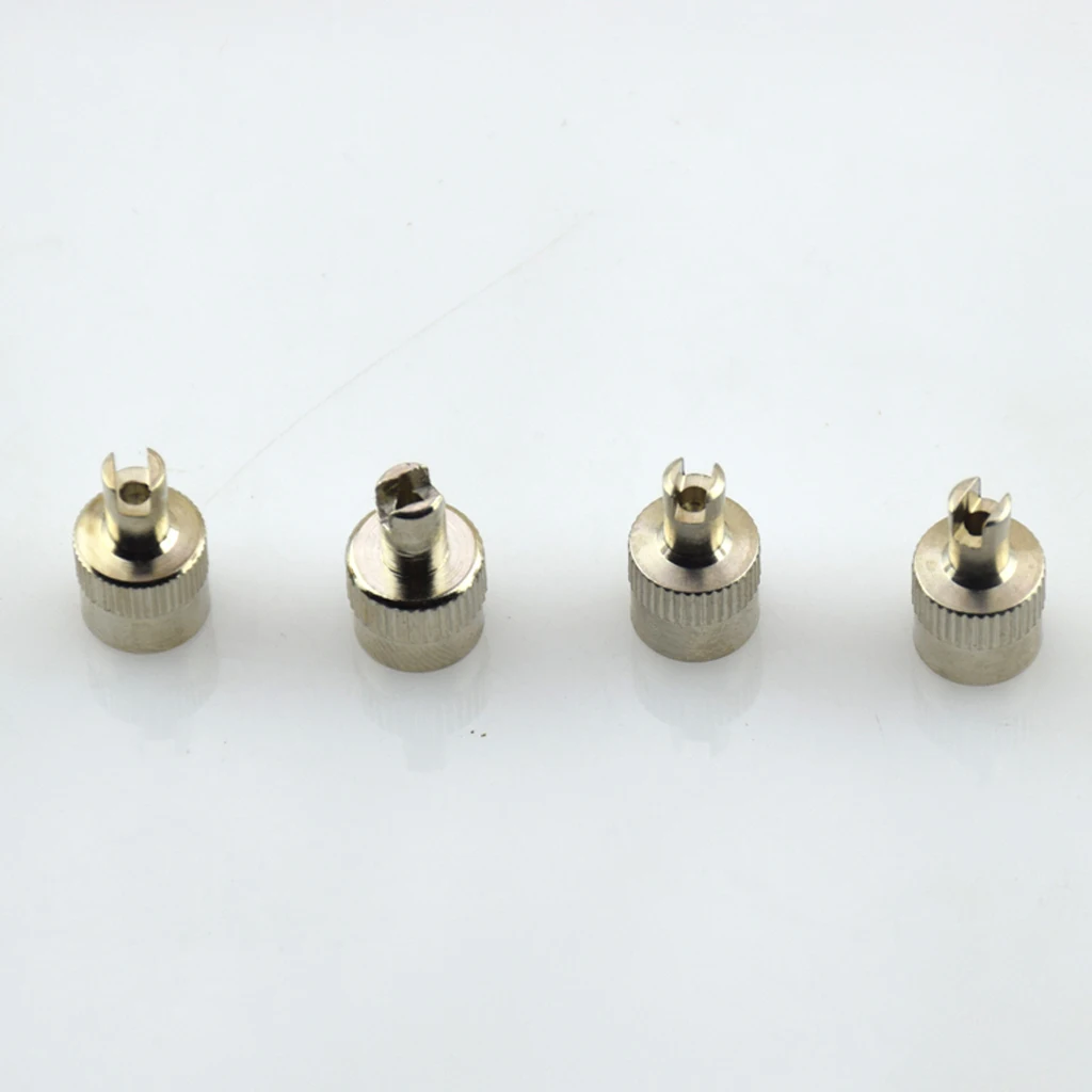 4 Pieces Motorcyle Car Slotted Head Valve Stem Caps with Core Remover Tool