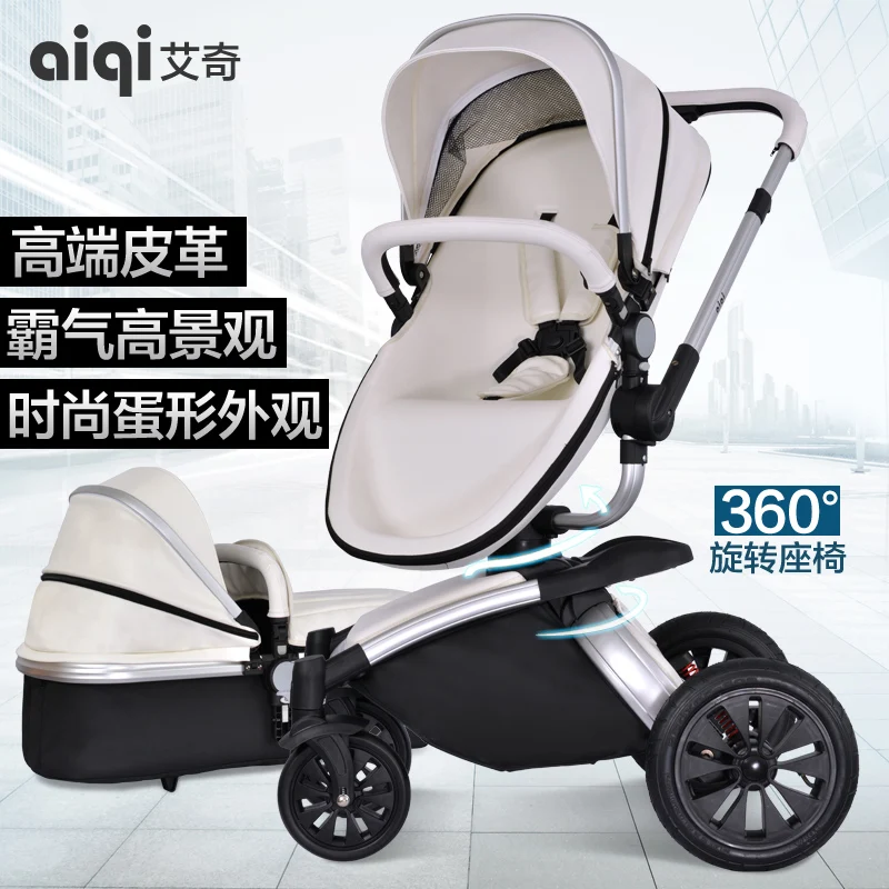 Aiqi Poussette De Luxe Pour Bebe Panier Pour Nouveau Ne 2 En 1 Poussette High Paysage Avec Nacelle A Rotation 360 Degres Aliexpress