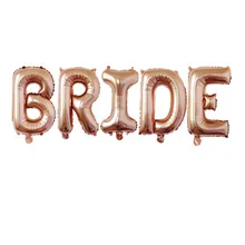 Balões laminados de alumínio rosa dourado, balões de letras para decoração de noiva, casamento, festa de casamento, 32 polegadas