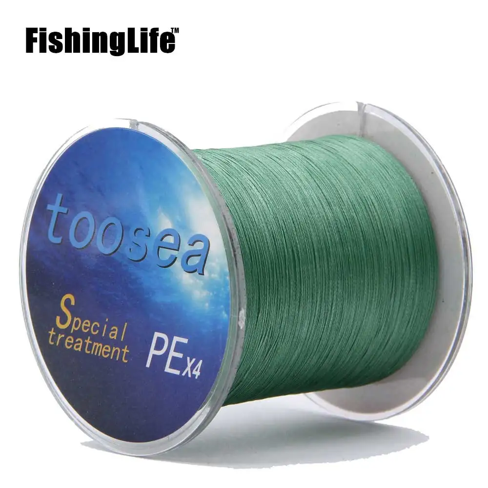 Рыболовная плетеная леска FishingLife 300 м/330 ярдов мультифиламент ПЭ 4 нити шнур для