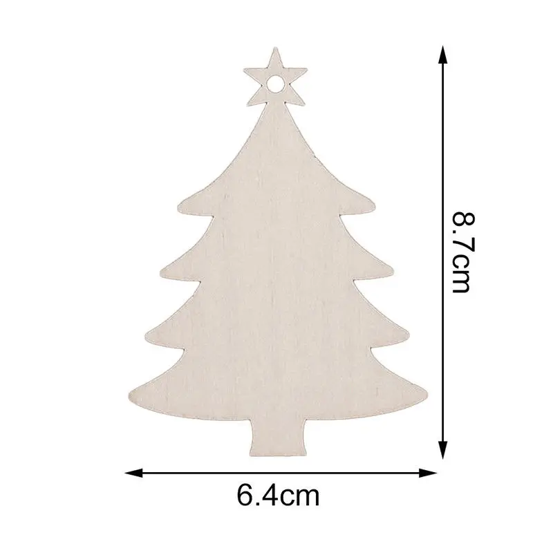10pcs/Lot Carved Wood Snowflake Christmas Tree Hanging Ornament Tag Xmas Christmas Party Room DIY Craft Decor