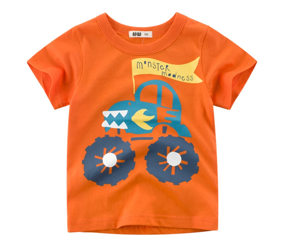 Новая летняя модная футболка с рисунком машины для маленьких мальчиков детские топы, футболки из хлопка Одежда для мальчиков подарок на день рождения, От 2 до 10 лет